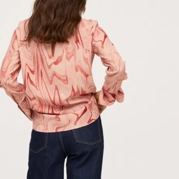 MANGO Marble-Print Blouse endource XXS NWT - Picture 2 of 9